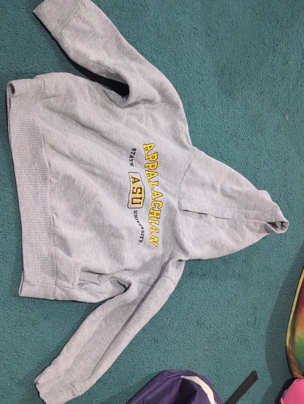 Rabbit Skins App state Gray Hoodie Tag Detail with Logo Size 5/6